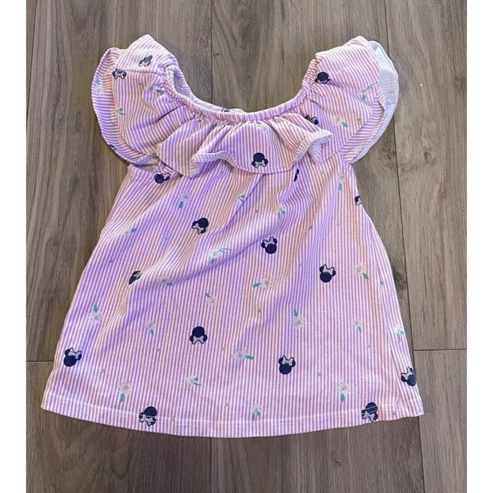 jumping beans Limited Edition disney shirt minnie mouse striped ruffle neck 4t